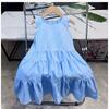 Novo Vestido Colete Xadrez Fresco de Verão para Meninas Mais Velhas, Vestido Sem Mangas de Seersucker 466893