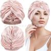 Gorro de dormir de doble capa de seda artificial transfronterizo, gorro de satén con giro cruzado, gorro para el cuidado del cabello, gorro de pañuelo, gorro de ducha, gorro de maquillaje de belleza