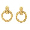 Latón Chapado en Oro Real Cruz Europea y Americana de Venta Caliente Estilo Minimalista de Personalidad Círculo de Nudo de Bambú Temperamento Retro Pendientes para Mujer