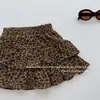 Calça de SegurançaSaia de Veludo Cotelê para Meninas Outono Inverno Nova Estilosa Estampa de Leopardo Saia em Camadas Saia para Bebê