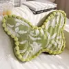 Almohada con Forma Retro con Relleno para Dormitorio, Ventana de Mirador y Sofá, con Patrón Floral de Mariposas Simple de Alta Gama