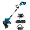 Máquina de Afofar Solo Manual a Bateria de Lítio, Mini Rotocultivador Doméstico Pequeno, Máquina Elétrica Recarregável para Lavrar Solo, Máquina para Revolver o Solo Agrícola