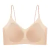Sujetador Invisible para Mujer, Estilo Verano Delgado, Sin Aros, Levanta los Lados del Pecho, Espalda Bonita, Tirantes Finos, Transpirable, Minimiza el Busto Grande