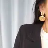 Pendientes de Metal Estilo Coreano con Baita Natural, Pendientes de Plata con Pasador, Belleza de Lujo Ligero, Plegados Simples, de Gama Alta para Mujer