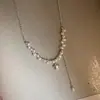 Nuevo Collar de Perlas con Colgante de Estrella 3D Diseño Creativo de Nicho Temperamento Exquisito y Suave Sentido de Alta Gama Cadena para Clavícula