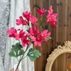 Orquídea Cola de Tigre de 4 Ramas Flor Artificial Decoración de Boda Arreglo Floral Decoración de Sala de Estar en Casa Flor Artificial Hecha a Mano Decoración de Boda Transfronteriza