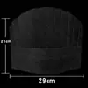 Venta al por mayor transfronteriza Desechable No tejido Gorro de chef Papel de trabajo de cocina Gorro alto Tapa redonda Gorro de decoración para hombres Fabricante de origen