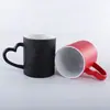 Caneca com coração de transferência de calor, cor céu estrelado que muda de cor, caneca em branco para impressão personalizada DIY, caneca de cerâmica com design sensível à temperatura