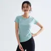 Traje Deportivo para Mujer, Verano Transpirable Ajustado Manga Corta Ropa de Fitness, Secado Rápido, Alta Elasticidad Top de Entrenamiento para Pilates