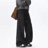Calça de Moletom Bordada com Estampa e Barra Curva Masculina Nova Primavera, Calça Longa Solta da Moda de Alta Qualidade para Jovens Homens