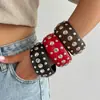 Joyería Transfronteriza Europea y Americana Moda Retro Remache de Estrella de Cinco Puntas Pulsera de Madera Ins Simple Elegante Combinable Joyería de Mano