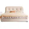 Cama Nuvem de Creme Francês Apartamento Pequeno Cama de Tecido Acolchoado Quarto Principal Chenille Amigo da Pele Armazenamento Cama de Casal Cama de Casamento