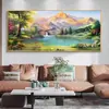 Costas contra a Tigela de Tesouro Jinshan Ponto Cruz 2025 Novo Estilo Sala de Estar Pintura de Paisagem Grande Pintura de Montanha e Água