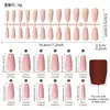 Europeu e Americano Popular Transfronteiriço Fosco Sólido Cor Gelo-Transparente Alto Padrão Trapezoidal Nail Art Unhas Usáveis Pontas de Unhas Postiças Acessórios