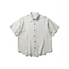 Camiseta de Manga Corta de Rayas Verticales Retro Estilo Japonés Nanxia Unisex Verano Juvenil Algodón Puro Camisa de Media Manga
