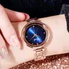 Relógio Feminino GEDI Novo com Pulseira de Aço com Pedras de Diamante Estilo Coreano Pequeno Relógio Feminino Fashion à Prova d'Água Quartzo Mostrador Brilhante