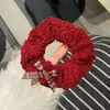 Laço de Cabelo de Xadrez Vermelho Estilo Coreano para Ano Novo, Corda de Cabelo para Mulheres, Laço de Cabelo de Alta Qualidade para Outono e Inverno, Acessório de Cabelo Retrô