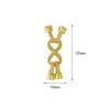 [Qualidade] Zircônia de ouro 18k fivela de pérola de 8 caracteres acessórios de joalheria diy corrente de suéter de abotoamento duplo conexão acabamento