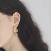Brincos Elegantes de Luxo Leve Mais Vendidos no TikTok para Mulheres, Argolas Redondas com Acabamento de Alto Padrão, Folheados a Cobre com Ouro Real