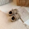 Zapatos Birkenstock Estilo Bosque Retro para Niños 2026 Otoño/Invierno Nuevos Zapatos de Frijol de Algodón Cálidos Cómodos Versátiles para Niñas con Lazo