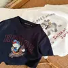 Camiseta para niños, fina de manga corta, nuevo estilo verano 2026, top moderno de algodón puro con dibujos para niñas