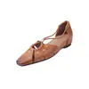 Sandálias Fechadas Elegantes 4cm Moda Verão 2026 Novas Quadradas Planas Slip-On Versáteis Chinelos Preguiçosos para Mulheres