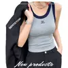 Nuevo top sin mangas de moda con bloques de color en la parte delantera y trasera, de alta gama, elegante, con copas incorporadas, cómodo, versátil, a la moda y único para mujer