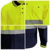 Camiseta reflectante de manga larga con bloques de color ANSI Clase 2 para uso transfronterizo en verano, chaleco fluorescente para correr de noche y ciclismo