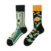 Calcetines asimétricos de diseño original AB para hombre y mujer, calcetines de algodón creativos de dibujos animados AB, estilo callejero de moda, personalidad