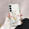 Funda de teléfono artística multicolor de flores pequeñas adecuada para Samsung Galaxy S23 Ultra, funda de teléfono de TPU transparente