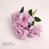 Nova rosa artificial de 9 cabeças com bordas encaracoladas, adereço de decoração de casamento, buquê de mão, flor de seda, atacado do fabricante
