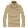 Nova camiseta masculina de manga longa, adequada para homens de meia-idade e jovens, com design polo de gola virada, feita de algodão mercerizado, adequada para primavera e outono, confortável e amiga da pele para uso profissional