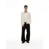 Ouswe Tendencia Retro Americano Diseño Simple Top Casual Chaqueta Rayada de Manga Larga Abrigo con Solapa Rw213