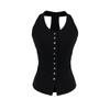 Chaleco de Diseño Halter con Cuello en U y Cruce Simple para Mujer 2025 Verano Nuevo Top de Tirantes sin Mangas Ajustado para Mujer