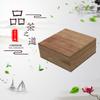Caja de madera de bambú para regalo té té pastel glándula caja de madera pulida cuadrada color quemado caja de madera