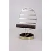 Joyero de Lujo Ligero con Silueta de Hada, Soporte Dorado de Hierro Forjado para Collares en Forma de T de Doble Capa + Bandeja Redonda para Anillos