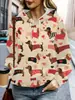 Sudadera con capucha y cremallera 3D de animal para mujer, informal, versátil, holgada, con capucha, top con estampado digital transfronterizo, ropa para mujer