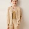 Cardigã Feminino Solto Emagrecedor para o Trabalho Outono e Inverno Cashmere Espessado Jaqueta de Tricô