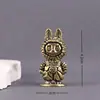 Popular Muñeca Pequeña Transfronteriza Latón Puro Labubu Retro Decorativo Escritorio Mascota de Té Artesanías Adornos de Cobre