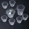Juego de Té Estilo Japonés Rocío de Hielo con Borde Dorado para Uso Doméstico, Tazón Transparente de Vidrio con Tapa, Tazas de Té Kung Fu, Juego de Té Pequeño para Oficina