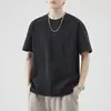 Nova Camiseta de Algodão Penteado com Seda de Gelo Fresca de Manga Curta para Homens, Verão 2026, Solta e Respirável, Camiseta Casual Americana