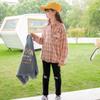 Camisa de Manga Larga de Algodón Puro para Niñas 2026 Estilo Nuevo de Primavera Estilo Coreano Camisa a Cuadros para Niños Top de Moda Ropa para Niños Chaqueta