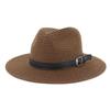 Sombrero de paja amazónico para mujer, para exteriores, playa, protector solar, blanco, sombrero de sol, sombrero de copa, sombrero de jazz CMDJS104