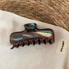 Pinza para el pelo de pintura al óleo retro estilo coreano pintada a mano, una pinza de tiburón sofisticada y elegante para la parte trasera de la cabeza, accesorio para el cabello