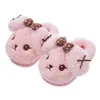 Chinelos de algodão de inverno para crianças, para meninos e meninas, quentes e de pelúcia, com design de cachorrinho, adequados para uso doméstico pai-filho, com sola grossa, com calcanhar fechado