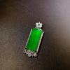 Al por mayor Alto Hielo Industria Pesada Incrustado Calcedonia Verde Imperial Nada Colgante Color Esmeralda Ágata Jade Marca Colgante