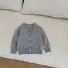 Cardigã Básico Versátil Multicor Outono Infantil Roupa Externa Fina Suéter de Tricô Estiloso para Bebê Menina Macio Confortável Jaqueta Casual