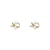 Brincos de Pérola Pendurados por Trás com Borboleta Cravejada de Diamantes para Mulheres Exquisitos de Alto Padrão Brincos de Tarraxa Design de Nicho da Moda Brincos de Luxo Leve Tendência