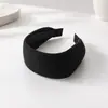 Faixa de Cabeça Larga de Tricô Canelado Vintage para Cobrir a Linha do Cabelo, Aumentar a Altura Craniana, Presilha Antiderrapante, Faixa de Acessório de Cabelo