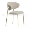 Cadeiras de jantar de aço inoxidável de luxo leve, design moderno e minimalista, adequadas para hotéis e restaurantes, com encostos, cadeiras de jantar de metal, estilo moderno